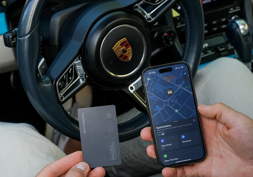 Spotminders card located from the car